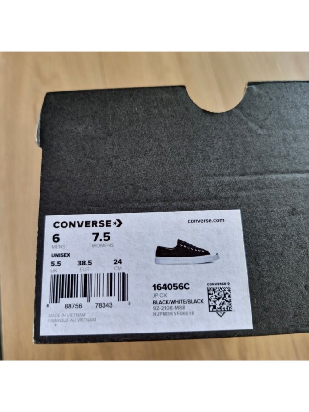⭐Converse Jack Purcell JP OX Canvas 7.5 Women Shoes Sneakers Black White 164056C - Picture 7 of 12